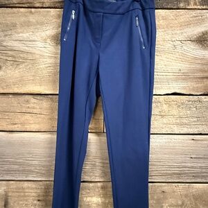 J McLaughlin pants, zipper front pockets, navy, size 4